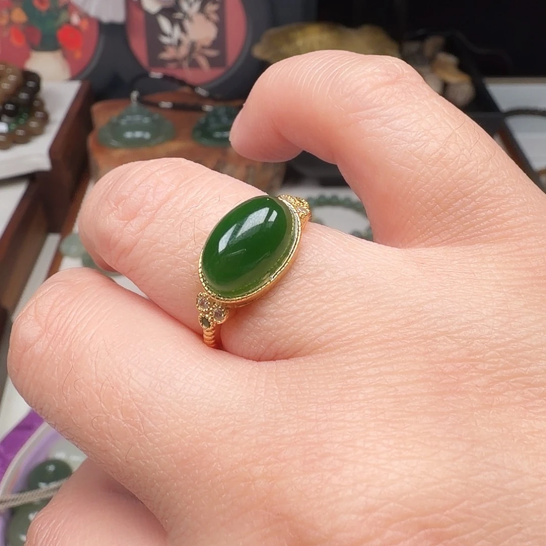 和田玉（碧玉）未镶嵌戒指