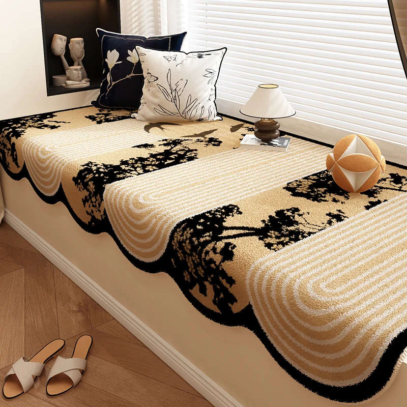 法式中古风飘窗垫窗台垫卧室房间四季通用床边毯阳台垫新款美拉德