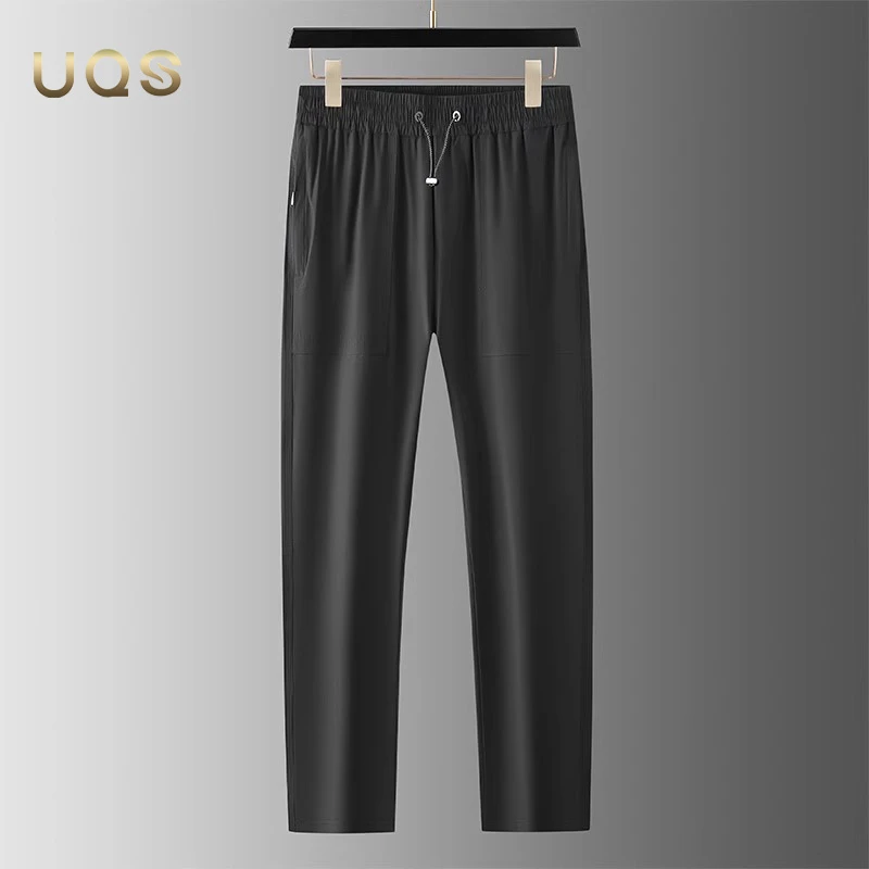 大码男士夏季新款冰丝凉感薄款透气亲肤百搭宽松舒适松紧腰运动裤