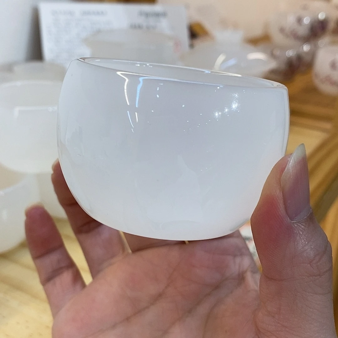 手工艺品琉璃白玉琉璃客杯