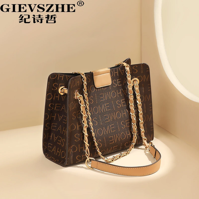 纪诗哲包包女款2025时尚大容量链条印花单肩包生日礼物送妈妈