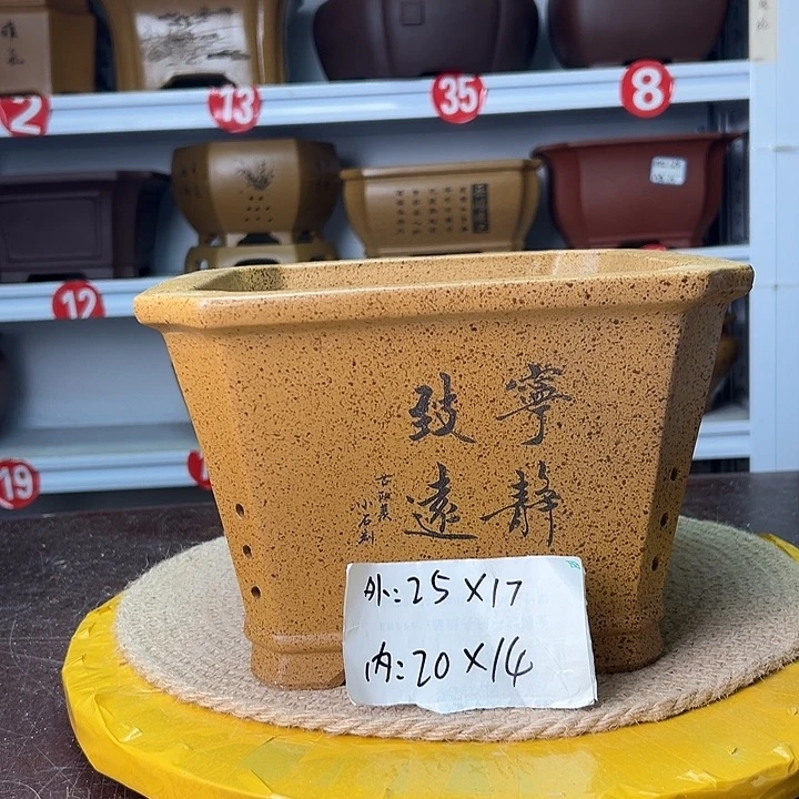紫砂花盆蛇年大吉