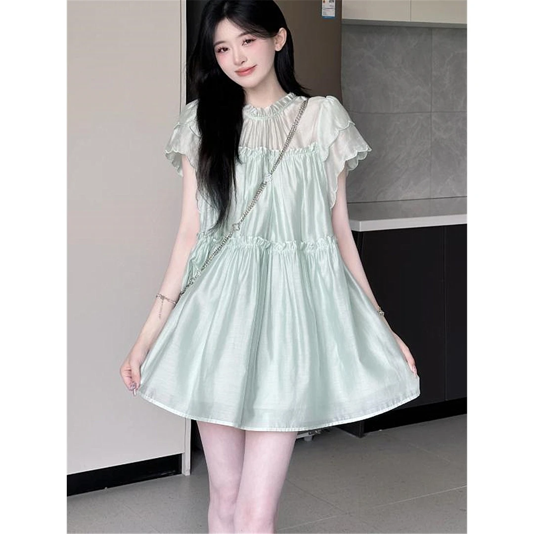 减龄套装女夏季气质时尚温柔甜美法式雪纺上衣短裤两件套1763