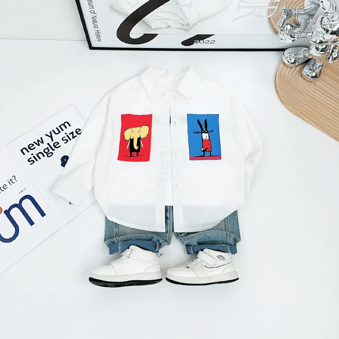 儿童衬衫长袖2025新款春装男童春秋上衣潮 WG28102 悠悠童话童装