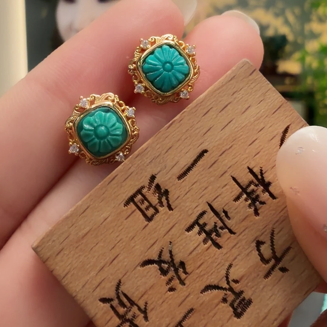 绿松石银S925镶嵌颈饰