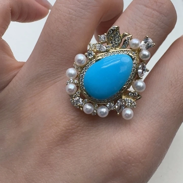 绿松石银S925镶嵌颈饰