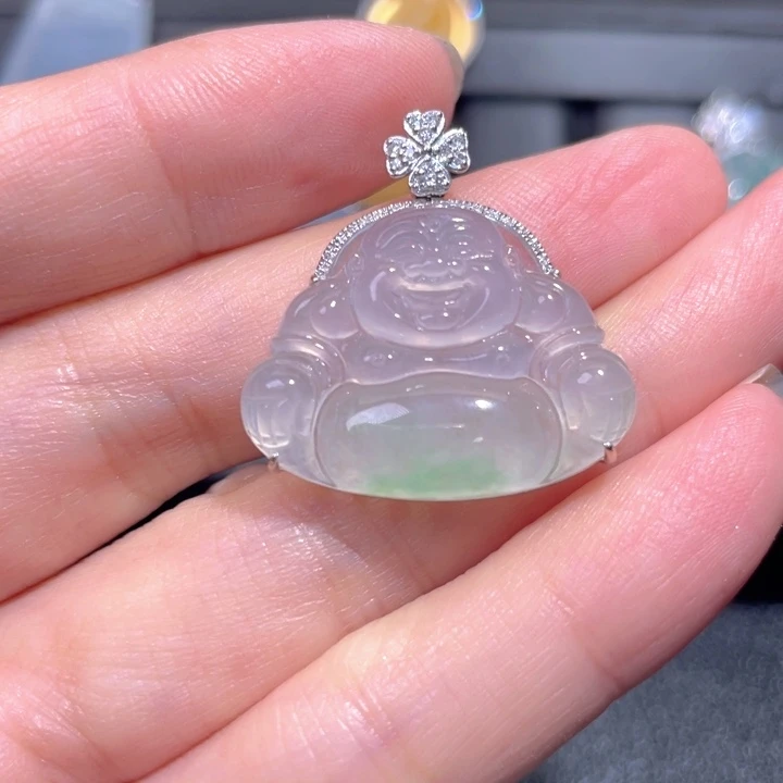 颈饰18K金镶嵌翡翠翡翠