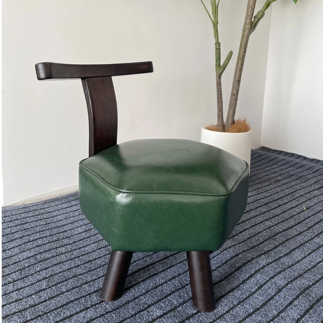 【菱形靠背旋转椅】实木旋转凳子小矮凳客厅坐墩茶几凳靠背小椅子