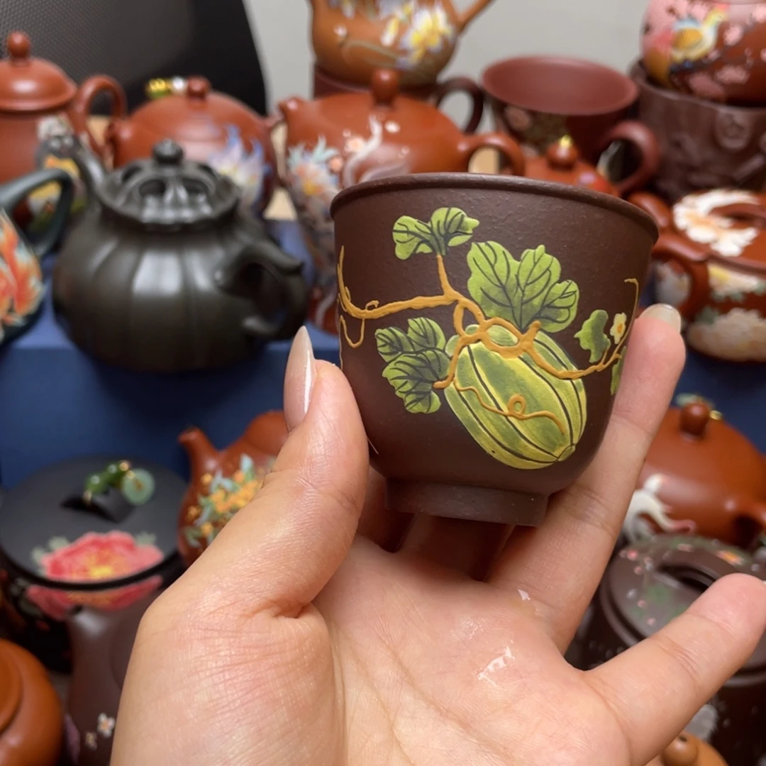 茶杯红泥紫砂主人杯70c