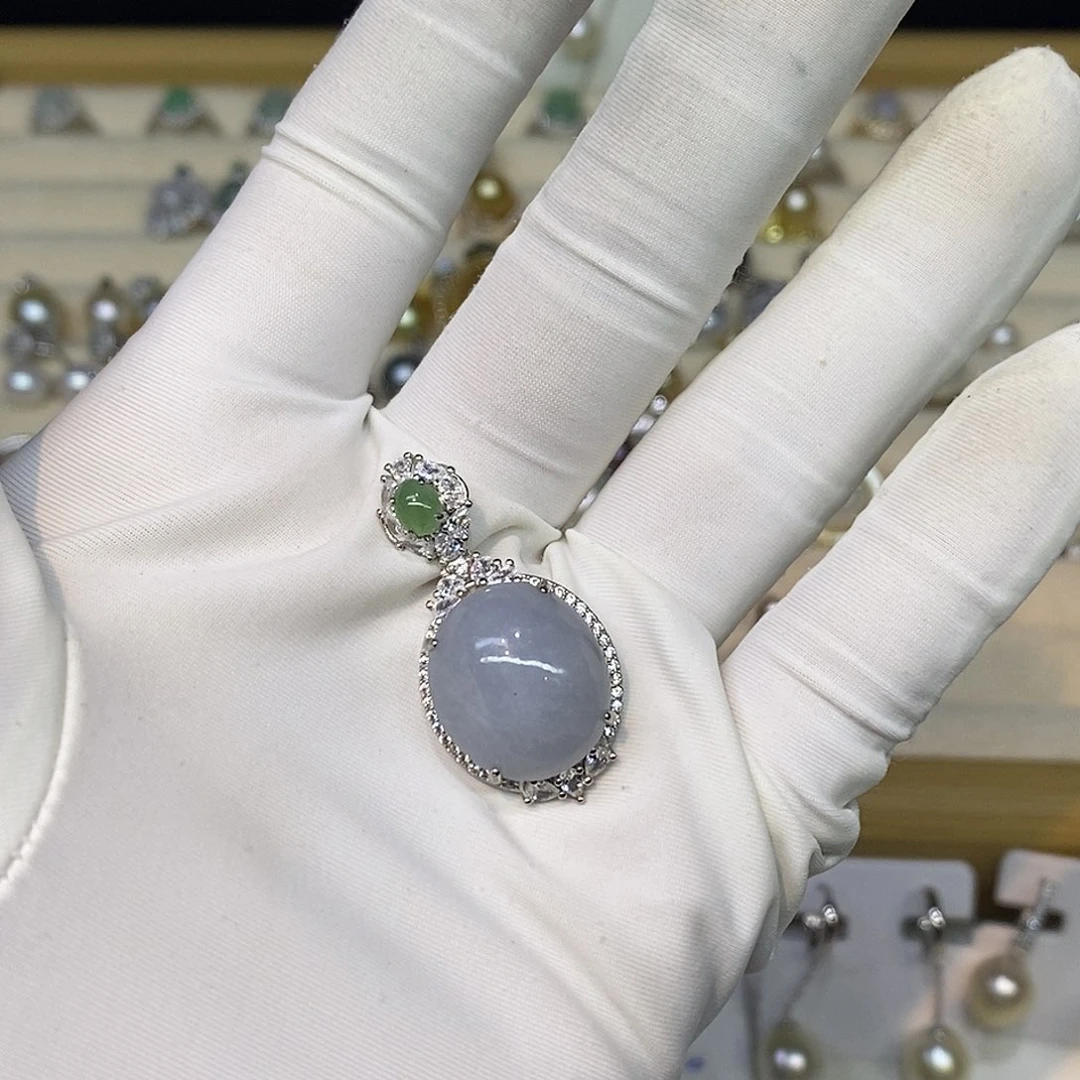 翡翠银S925镶嵌颈饰