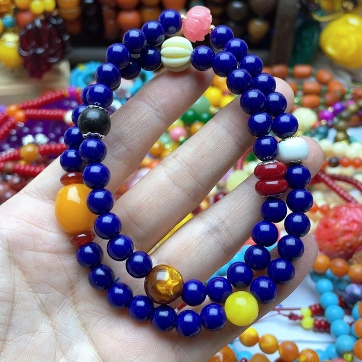 树脂制品2号蓝色项链