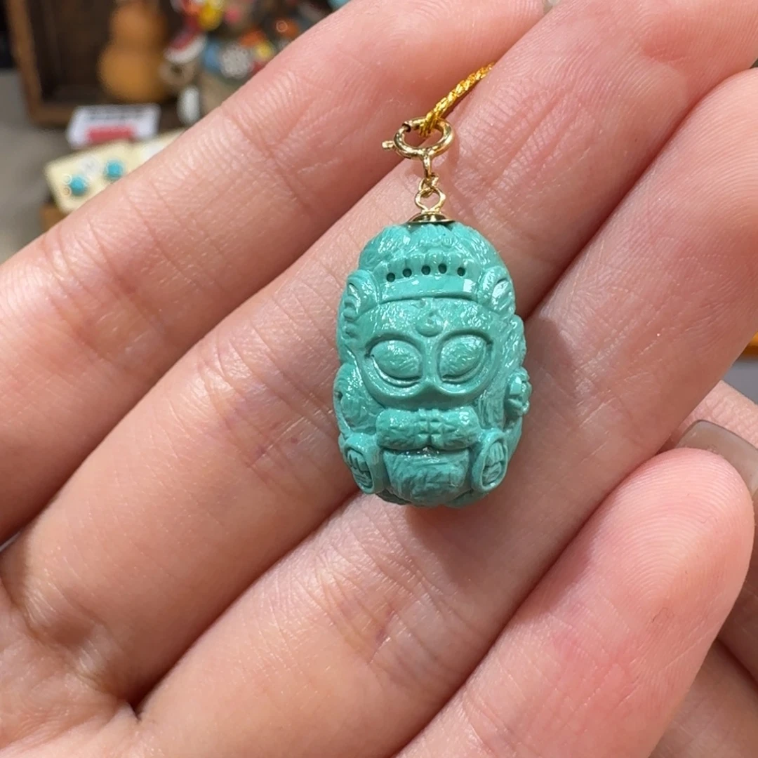 18K金镶嵌绿松石吊坠(不含链)凤九