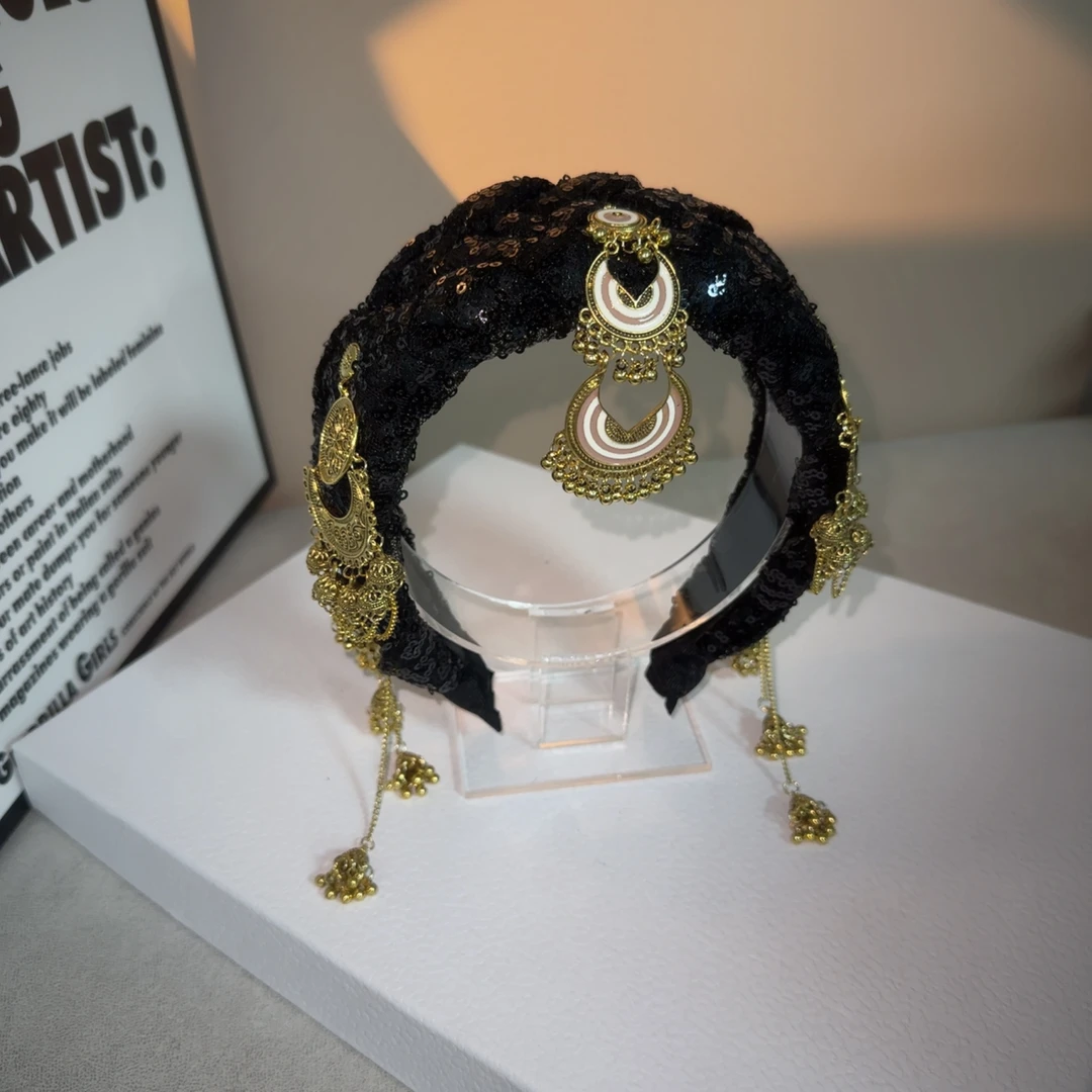 【蕾欧娜】高定系列修饰额头异域风情流苏个性皇冠时尚发饰轻奢