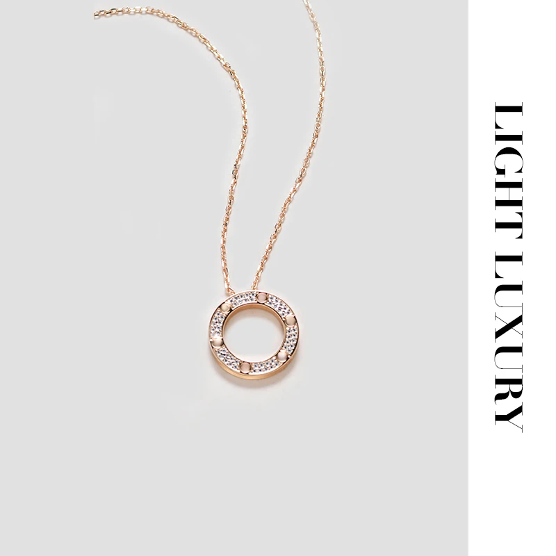 合金项链 095149 CNC工艺 V金满天星螺钉圈圈项链 女 设计感