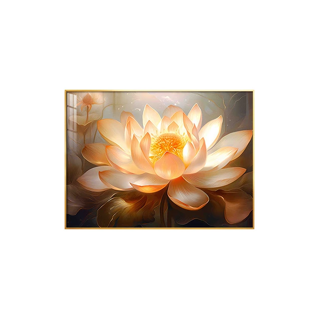 新中式餐厅装饰画高档轻奢荷花饭厅背景墙挂画禅意客厅厨房壁画