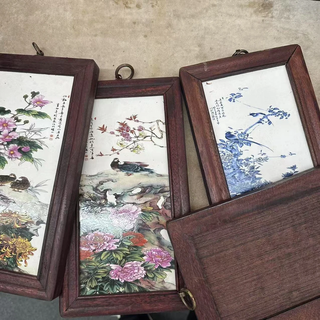 景德镇瓷板画花鸟系列/不固定其中一幅30x16cm