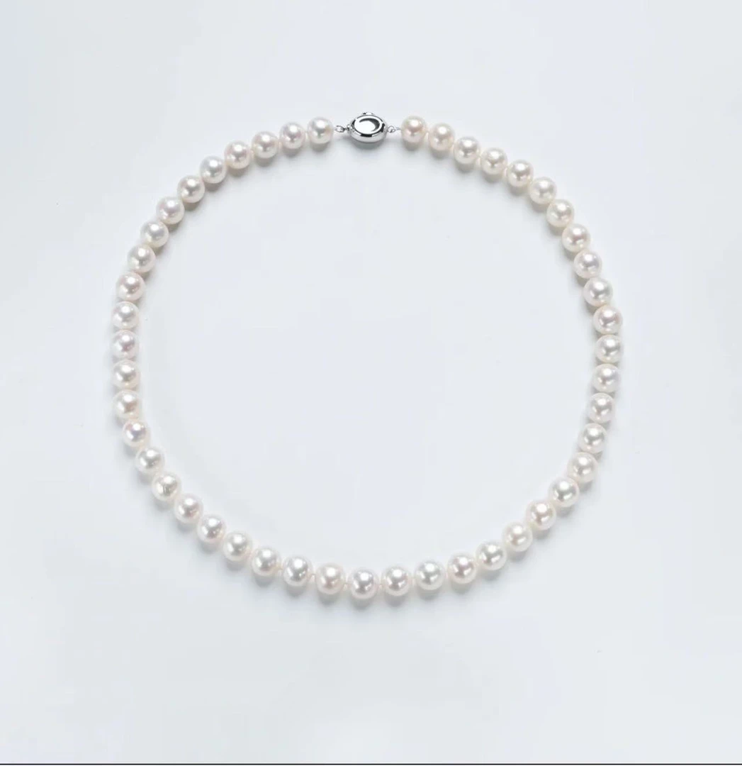 【二弟精选】天然淡水珍珠 8-9mm 白月光 925银百搭气质时尚