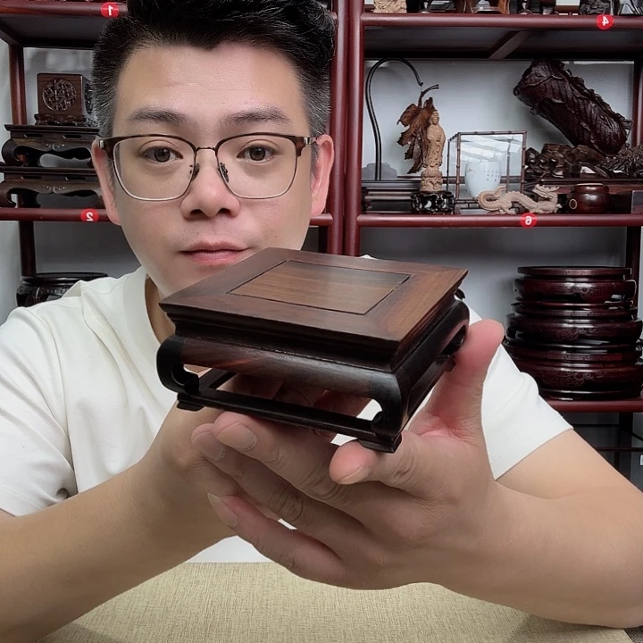 大红酸枝工艺品底座