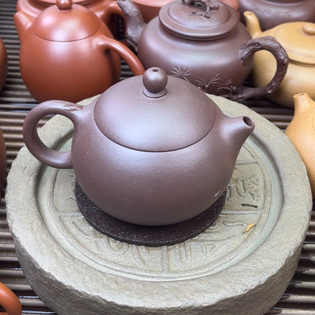 紫砂茶壶老紫泥 西施 200c 微瑕
