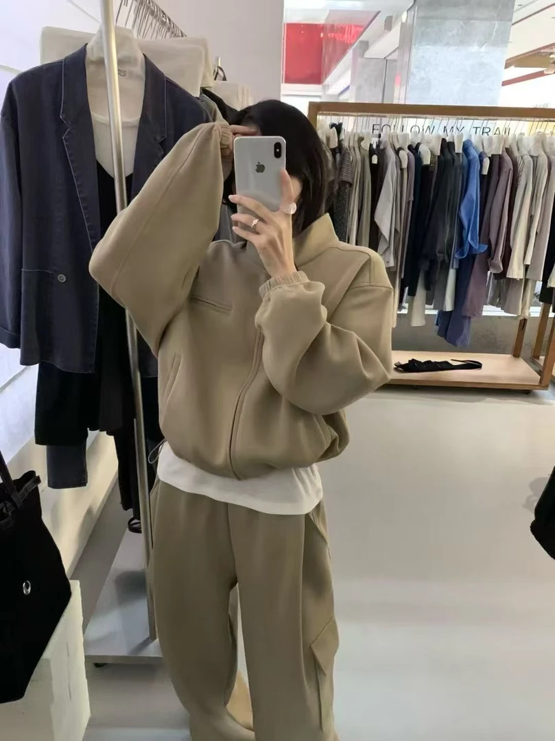【yinzi精选】自留款卫衣外套中性风韩系美拉德色系夹克