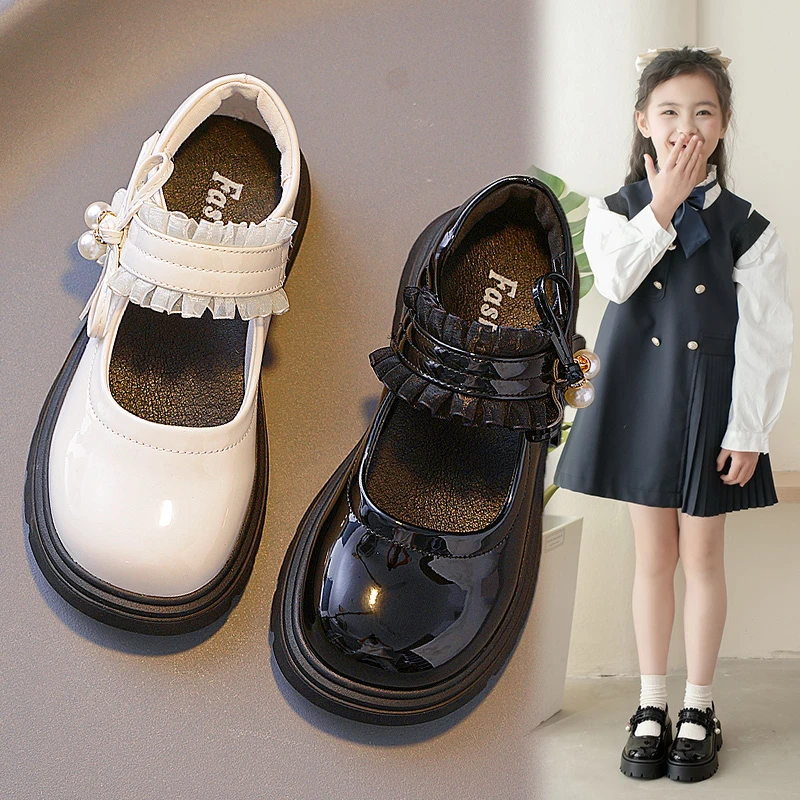 女童皮鞋洋气新款春秋时尚百搭公主鞋儿童黑色演出鞋爆款女童鞋子