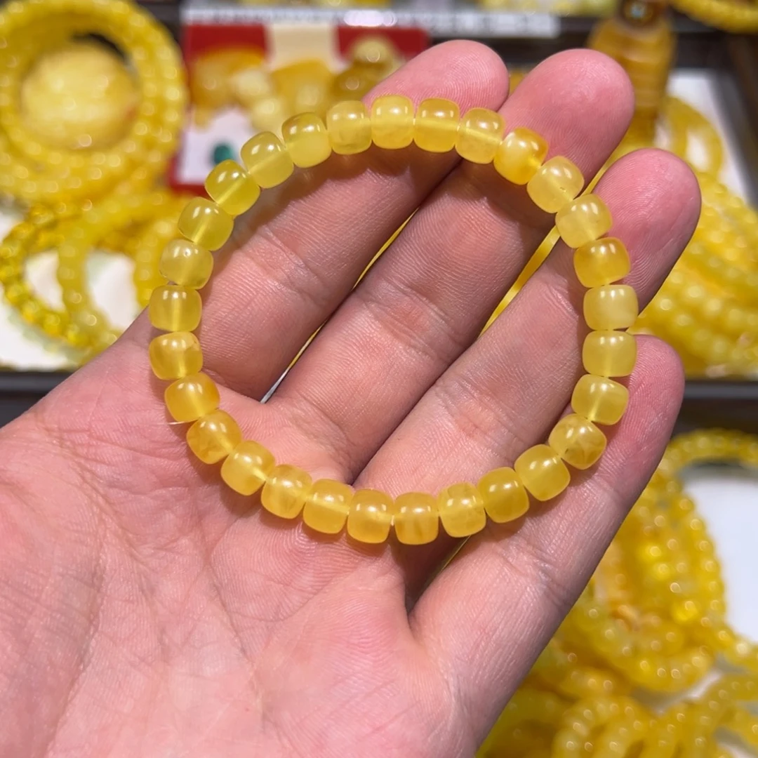 裸石琥珀未镶嵌手串 尺7.5mm