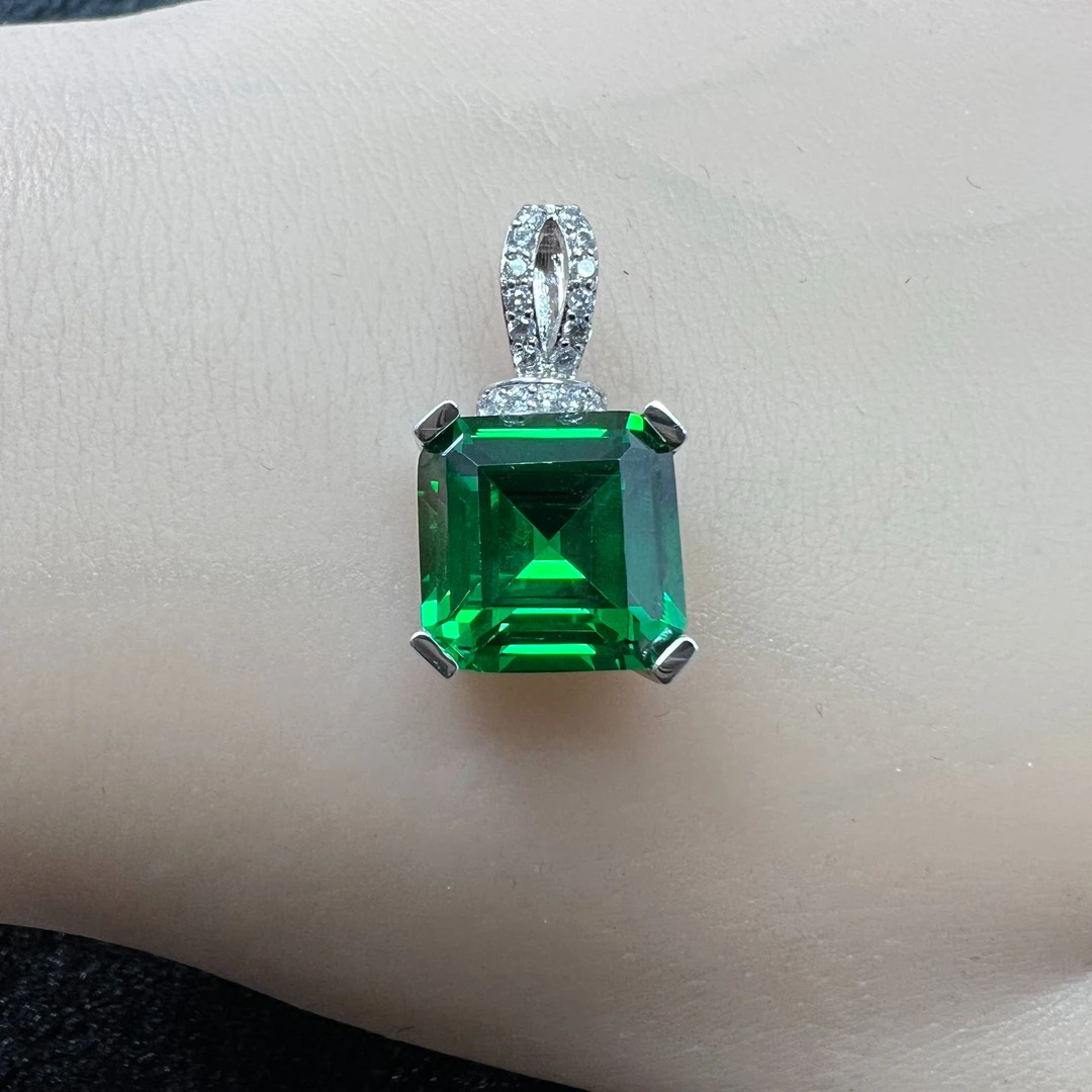 【碧玺】S925银天然碧玺吊坠P0072