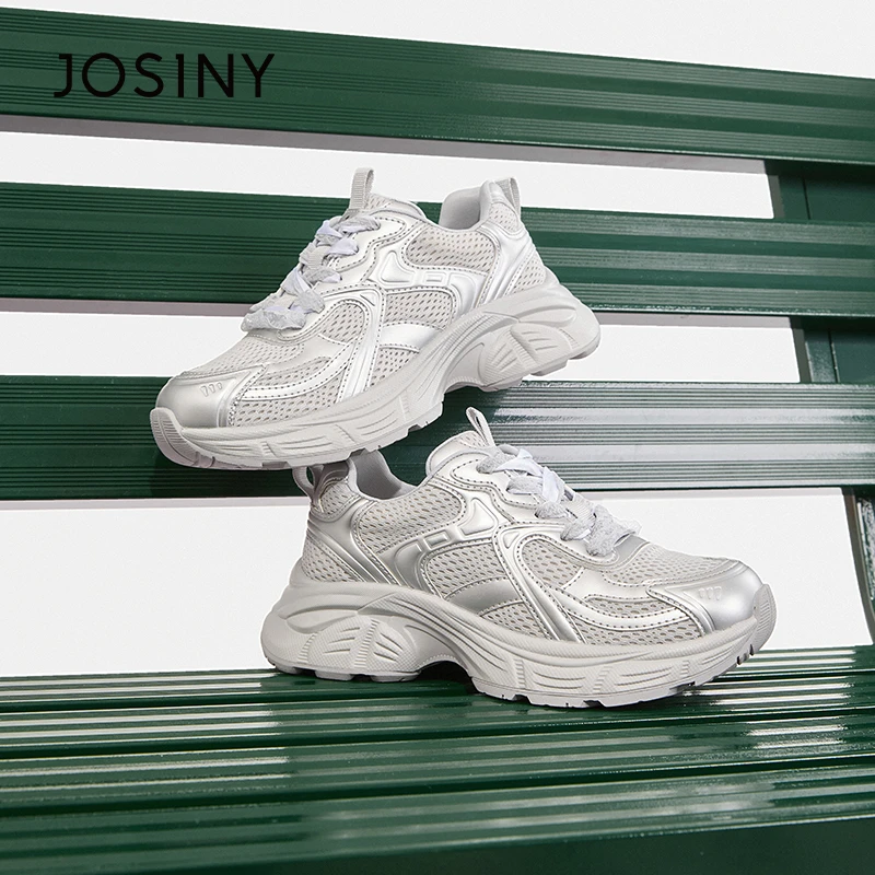 卓诗尼休闲运动鞋2025年春季新款ins风百搭松糕底厚底增高老爹鞋