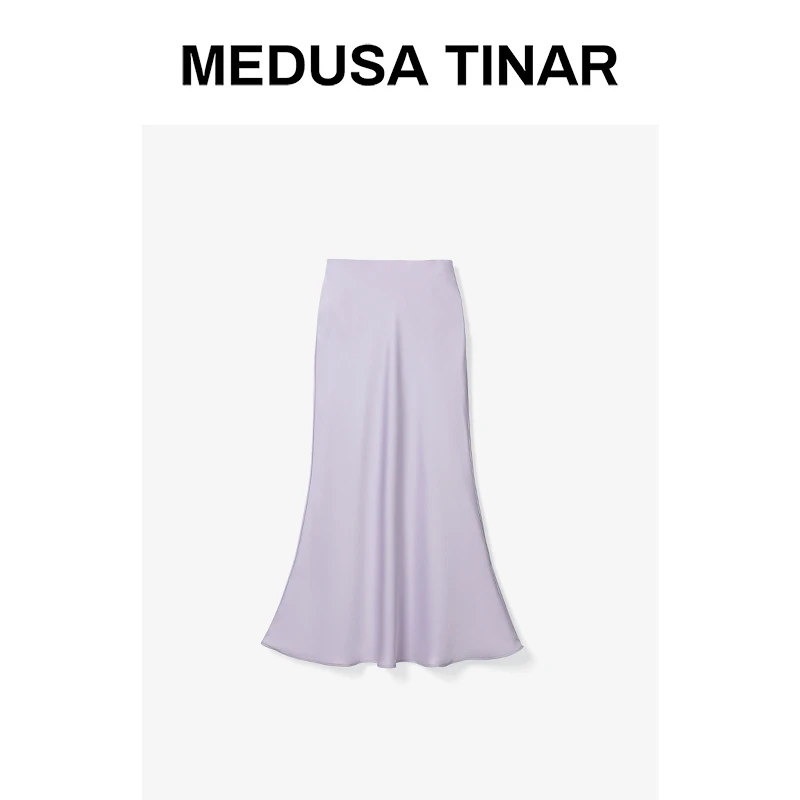 【大菲专属】女神优雅缎面鎏光垂感斜裁鱼尾裙SK0799