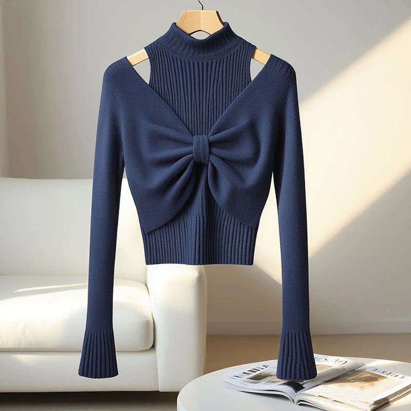 今年流行漂亮法式轻奢长袖针织衫女秋季新款小众减龄显瘦毛衣上衣