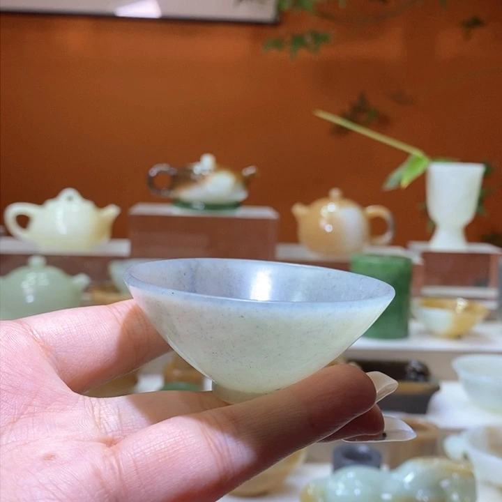 未镶嵌和田玉摆件淡墨盏