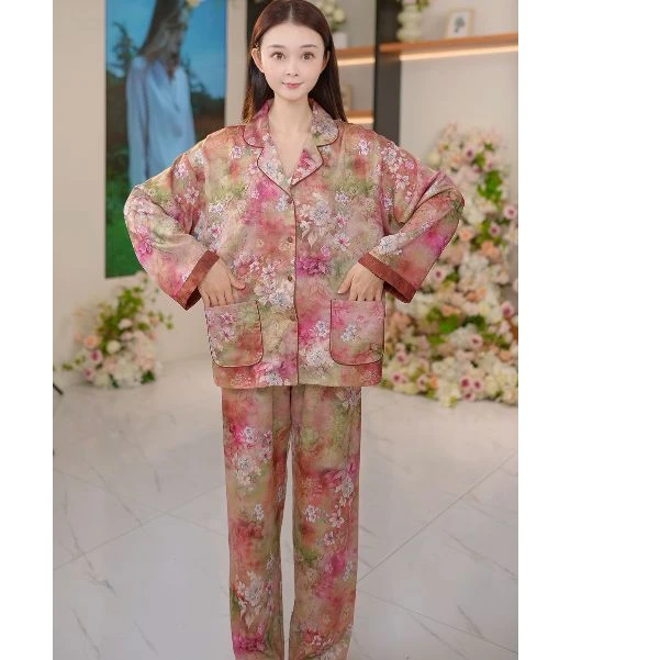 苏杭【花容玉貌】高品质睡衣女士春季长袖家居服套装
