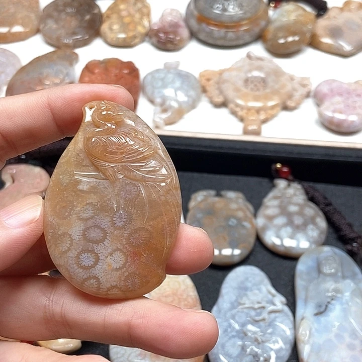 硅化珊瑚（珊瑚玉）未镶嵌颈饰