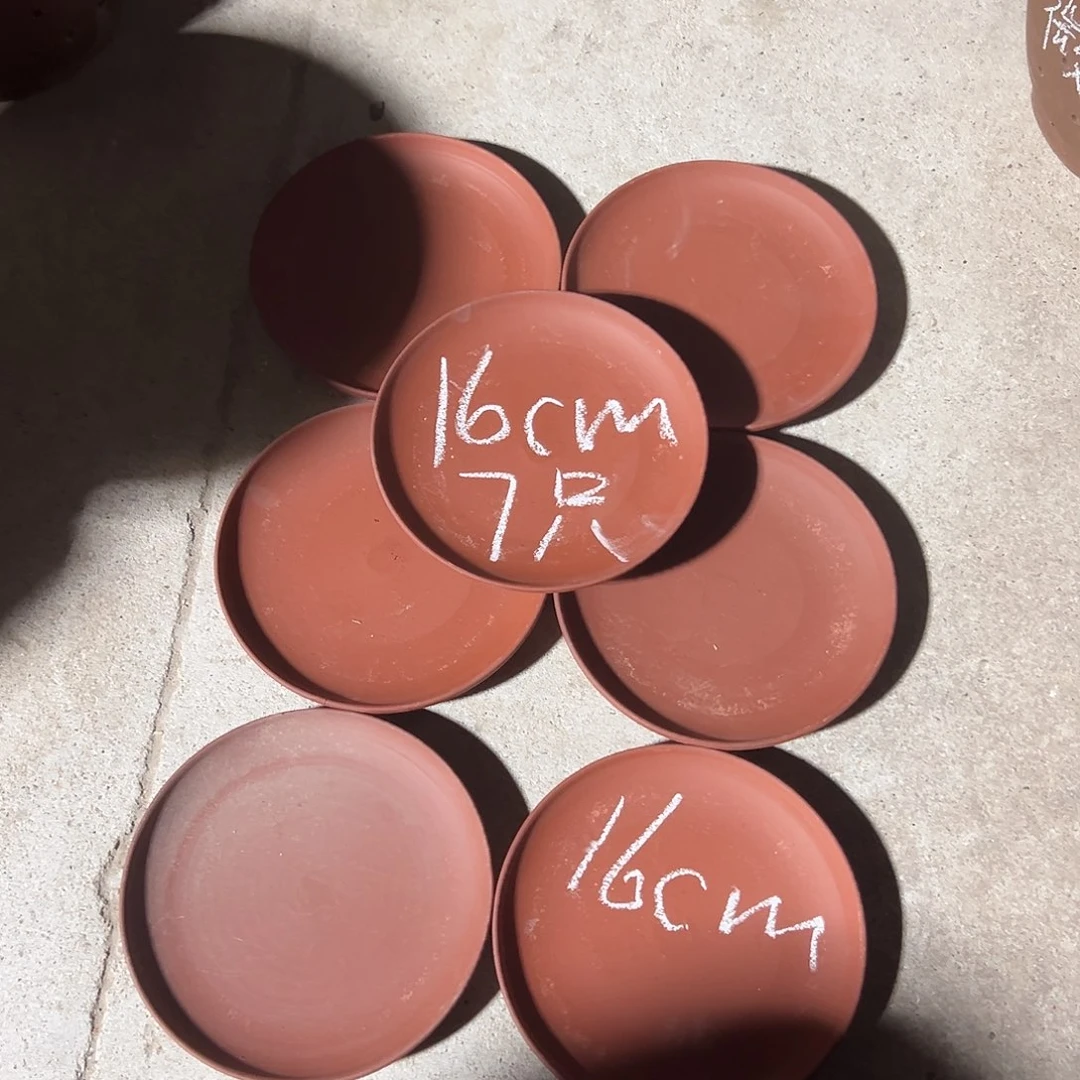 花盆紫砂宜兴紫砂花盆7只16厘米紫砂托盘