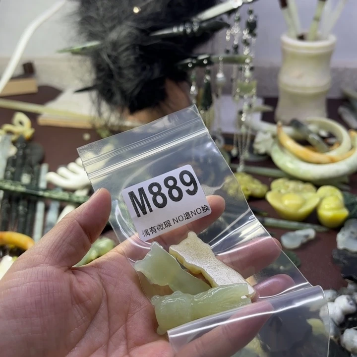 蛇纹石玉发饰合金胜*