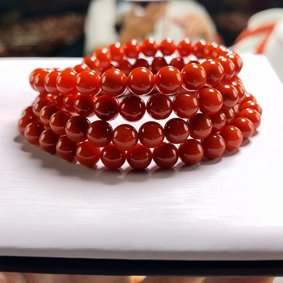 未镶嵌锦红  6+mm   多样性发一南红玛瑙