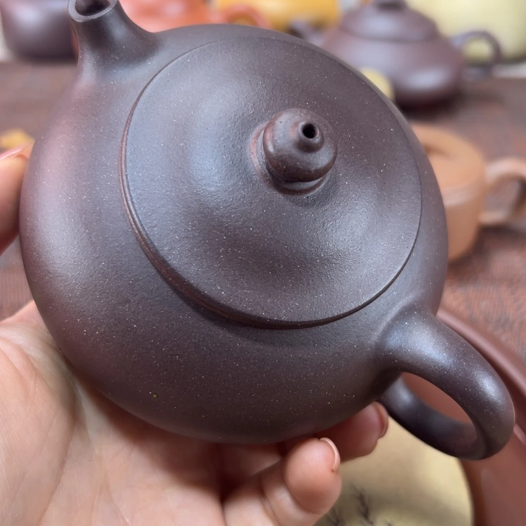 紫砂茶壶四号井紫泥寒江