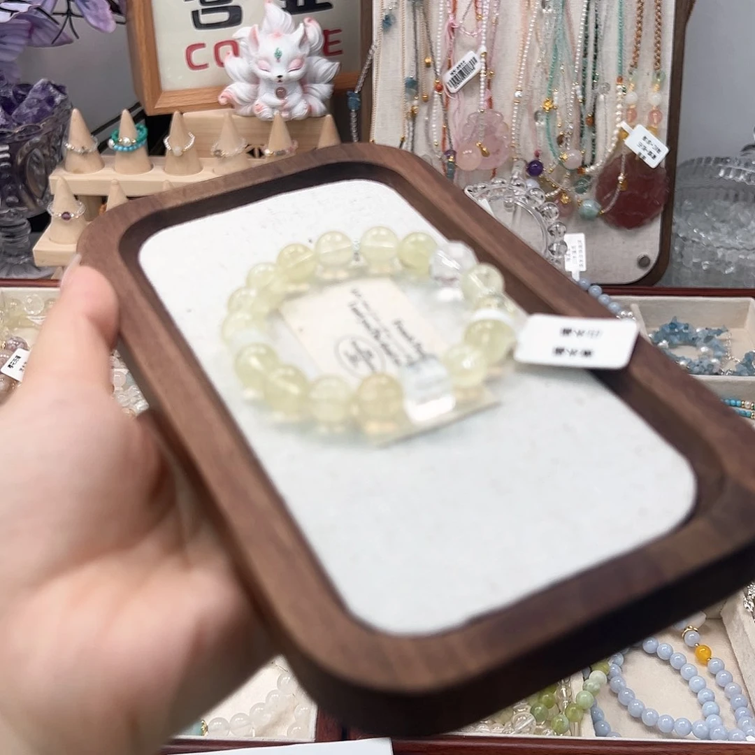 烟晶手链银S925镶嵌柠檬黄水