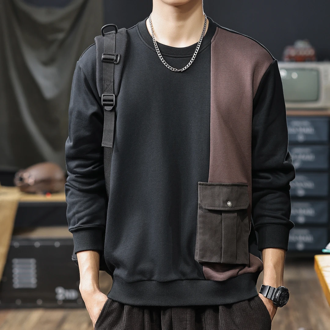 MR.MUDI/穆迪先生重磅自发热保暖卫衣男秋冬美式复古工装套头上衣