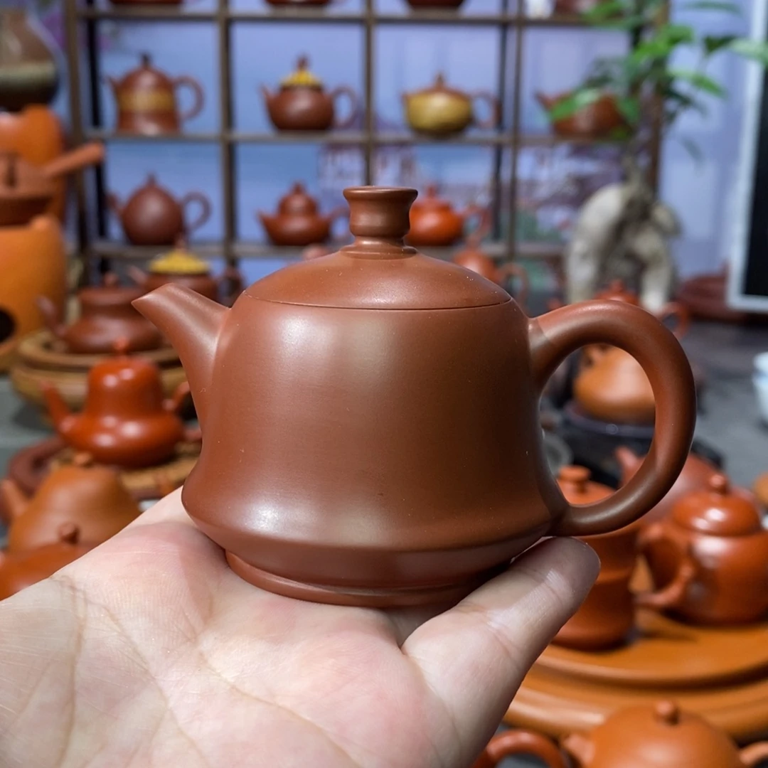 茶壶朱泥章淑煌朱泥金钟壶78c