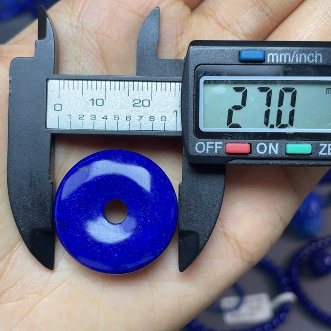 青金石未镶嵌27mm平安扣吊坠