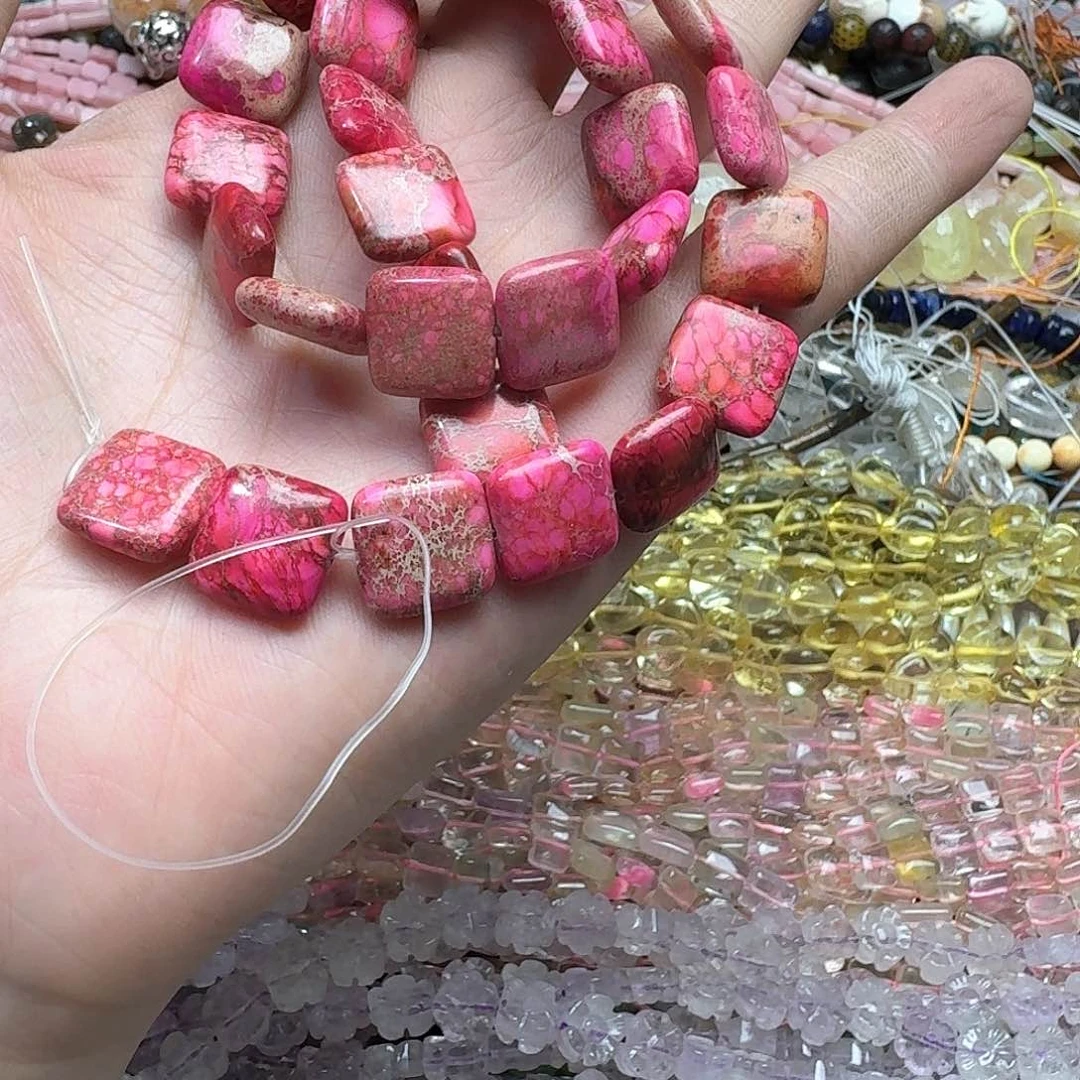 玛瑙/玉髓合金珠宝半成品一条14mm帝王石