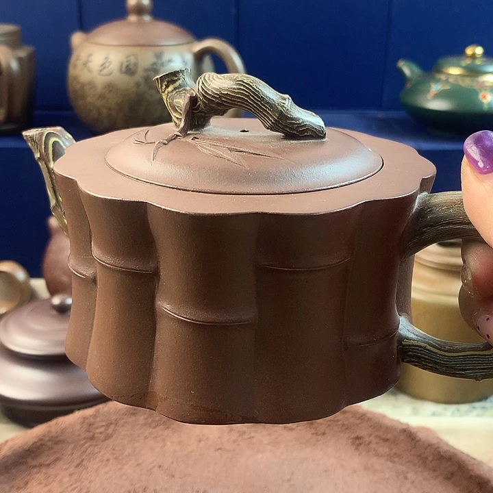 用***7茶壶紫砂竹节花器