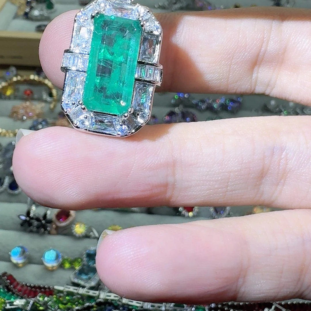 托帕石戒指银S925镶嵌