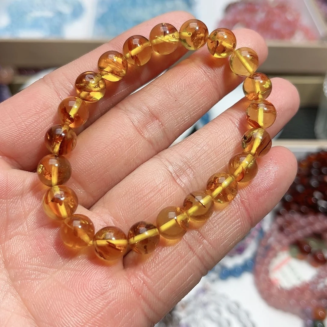 水晶手链未镶嵌花珀