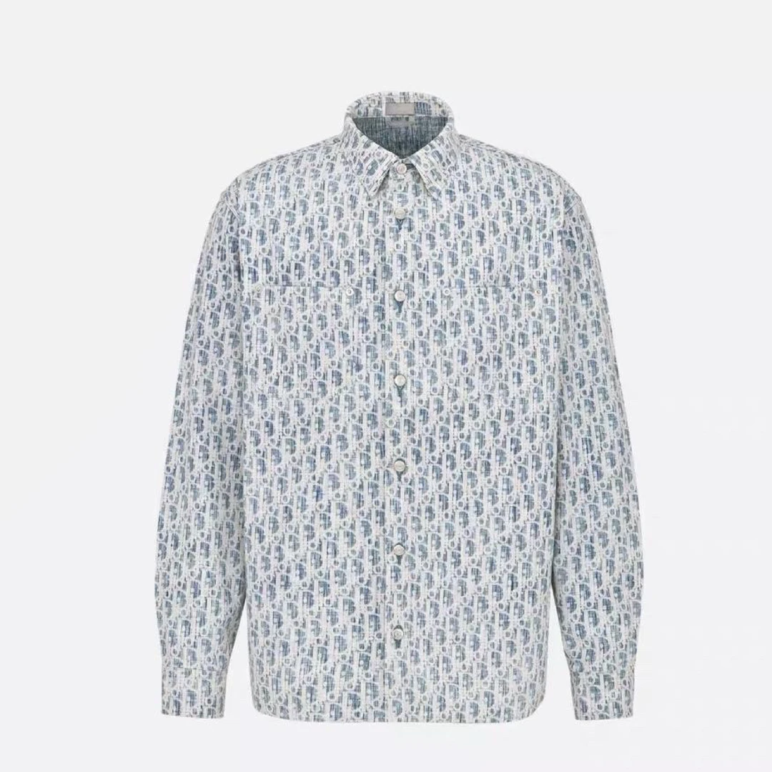 99新 DIOR/迪奥 壹臻/蓝白满印衬衣外套 41码99559032