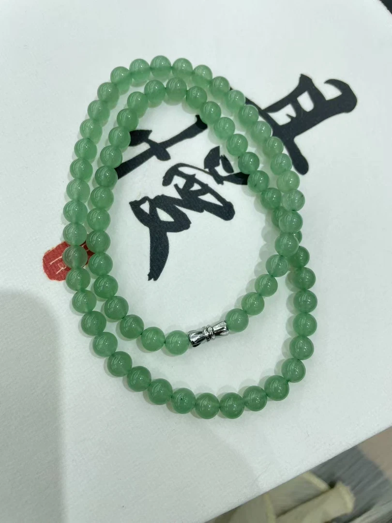 优选天然东陵玉圆珠项链卡6mm多样性拍一发一