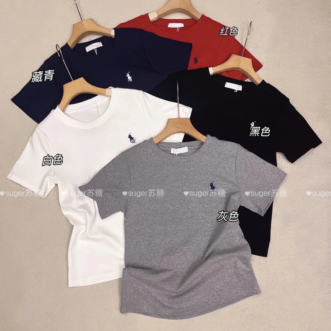 【小马刺绣】夏季ins百搭圆领短袖T恤显瘦正肩百搭上衣