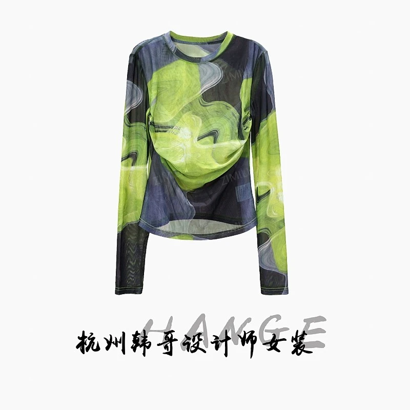 【韩哥女装】2025防晒系列欧货设计师款印染圆领皮肤衣T恤3118