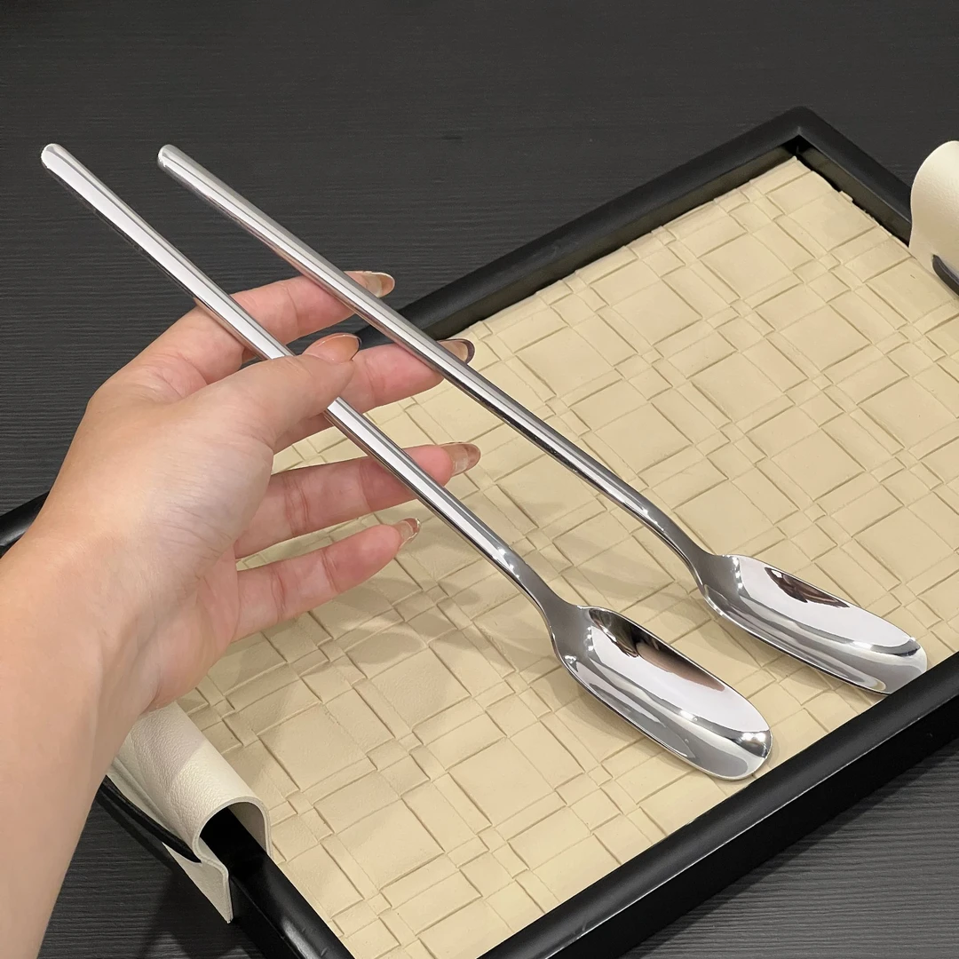 【单支装】18/10不锈钢小勺果酱勺调料勺韩式长柄勺咖啡勺蜂蜜勺